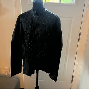 Faux leather studded jacket